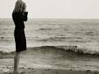 loneliness, solitude, dim, depressed, girl, sea
